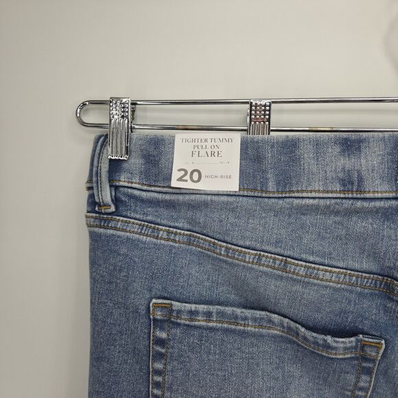 New Lane Bryant Tighter Tummy Pull-On High-Rise Flare Jeans Size 20 Plus - Picture 5 of 6